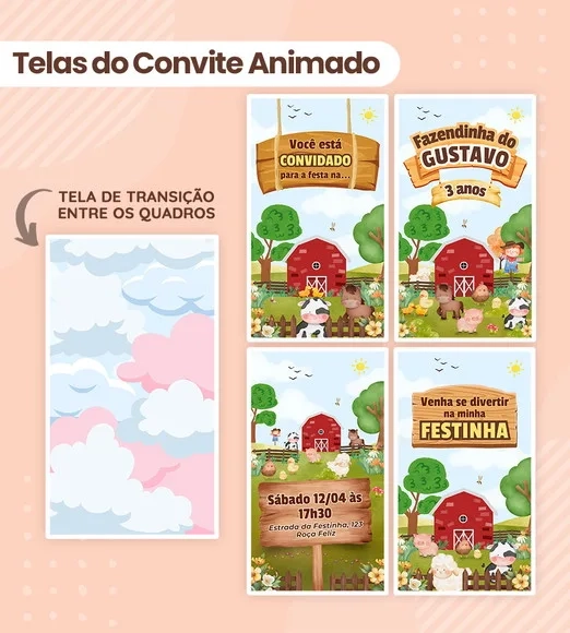 Convite Digital Animado Fazendinha