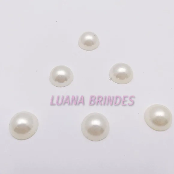 Meia Pérola Champagne Lisa - 10mm - pct c/100 unid