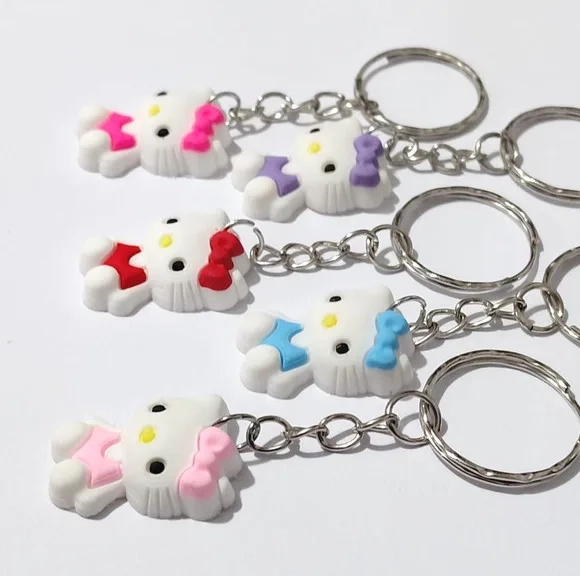 Chaveiro Hello Kitty 3cm Emborrachado Pacote com 5 Unidades