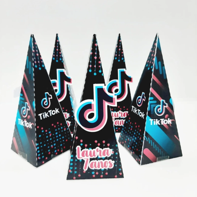PEGUE E MONTE - Kit Festa TIK TOK - Decoração de Festa - Caixinhas Personalizadas