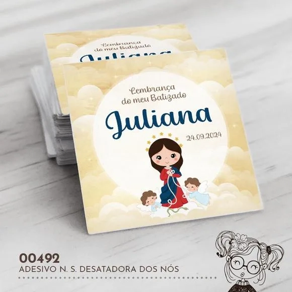 Adesivo Quadrado N. S. Desatadora dos Nós - 00492