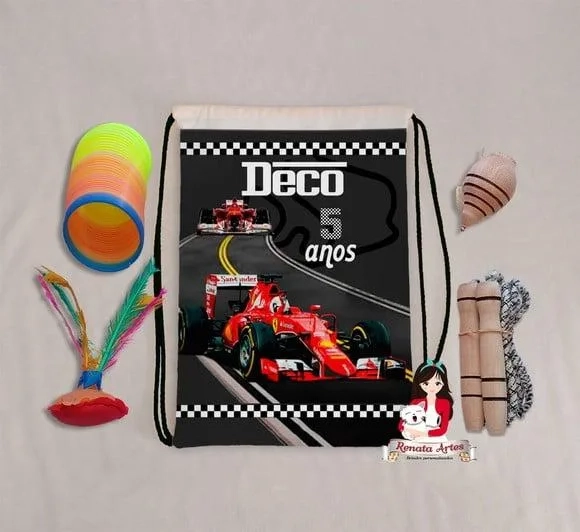 Mochila Boa Infância Personalizada Tema Formula 1