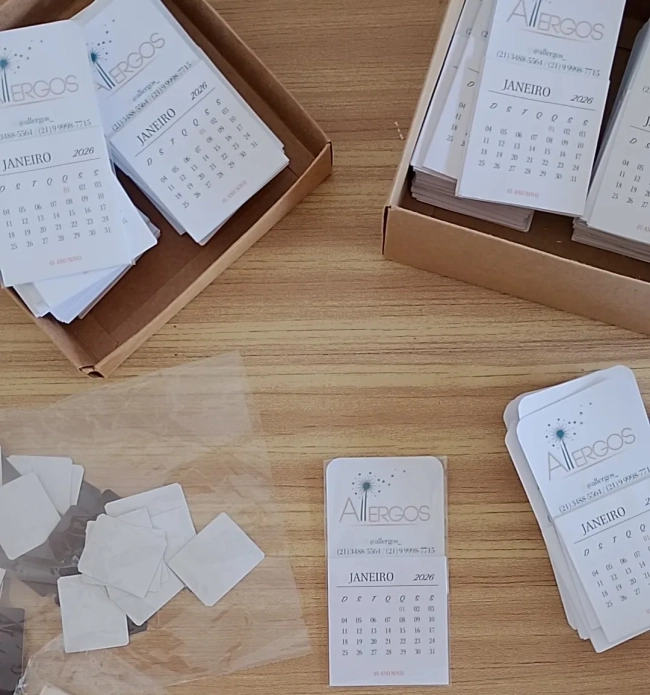 100 Mini Calendário 2027 /  imã de geladeira / brinde corporativo Personalizado