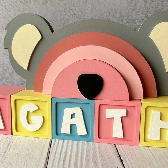 Candy Colors-cubos 6x6cm+arco Íris Unicórnio Decoração Bebê