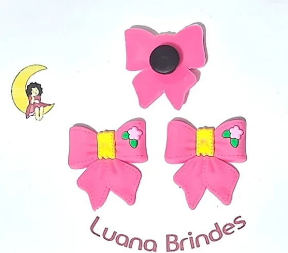 Pins de Sandália Laço Emborrachado Pacote com 6 Unidades