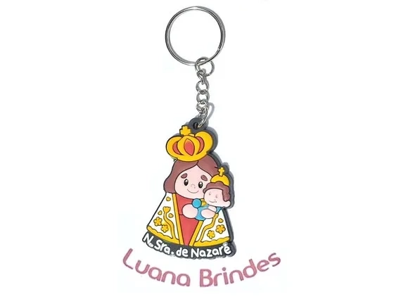 Chaveiro Santo Emborrachado 5,8cm Pacote com 4 Unidades