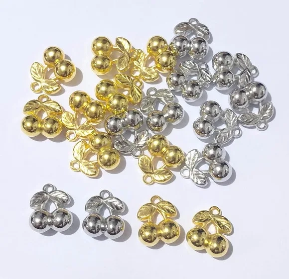 Pingente Cereja Abs 2,2cm Pacotes com 20 Unidades