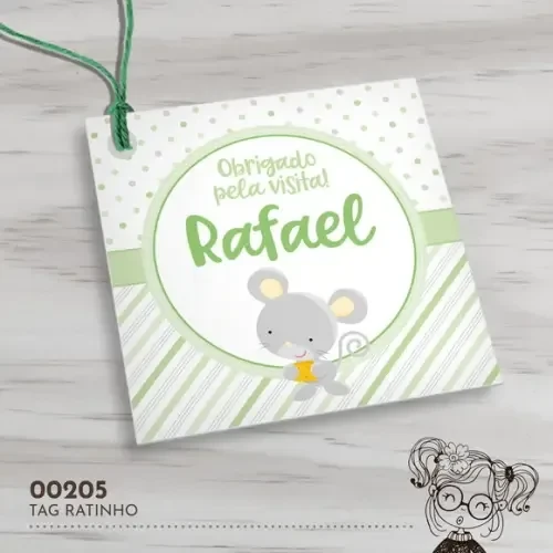 Tag Quadrada Ratinho - 00205