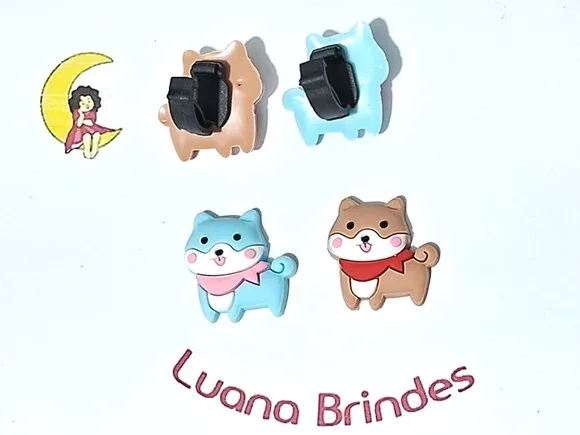 Pins para Cadarço Cachorro Emborrachado Pacote com 6 Unidade