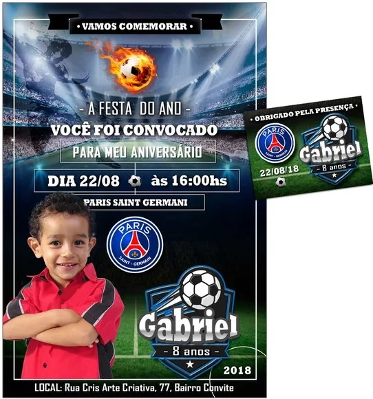 CONVITE DIGITAL e TAG Futebol Paris Saint Germain PSG