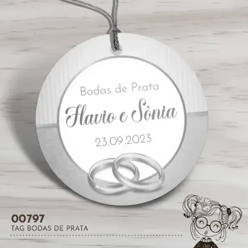 Tag Redonda Bodas de Prata - 00797
