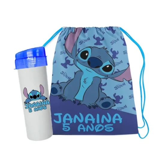 Kit mochilinha e garrafinha 500 ml