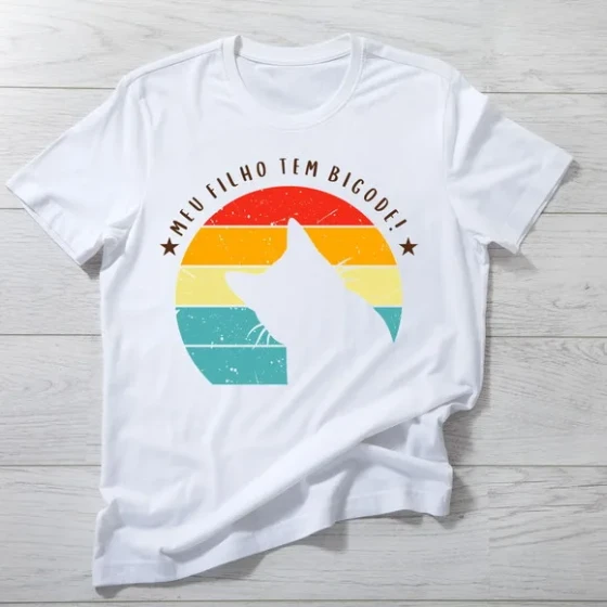 Camiseta Meu Filho Tem Bigode - Estilo e Amor Felino