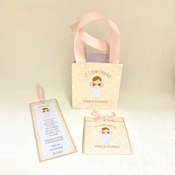 Kit Sacolinha personalizada + Sachê sementinha + marcador