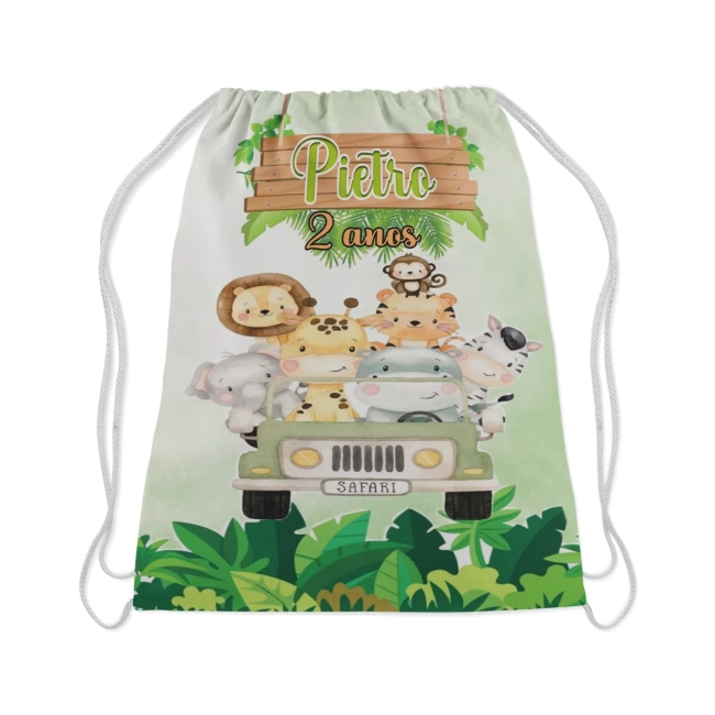 Mochilinha Personalizada para lembrancinhas Safari Baby