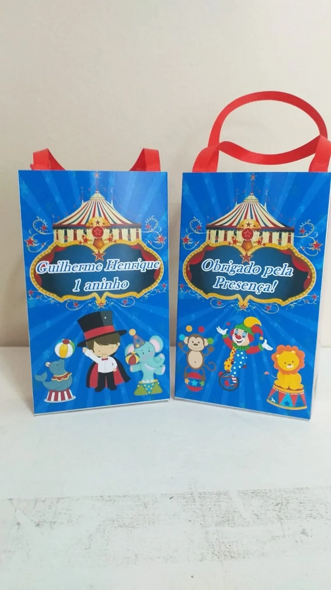 Sacolinhas Personalizadas Circo para Lembrancinhas