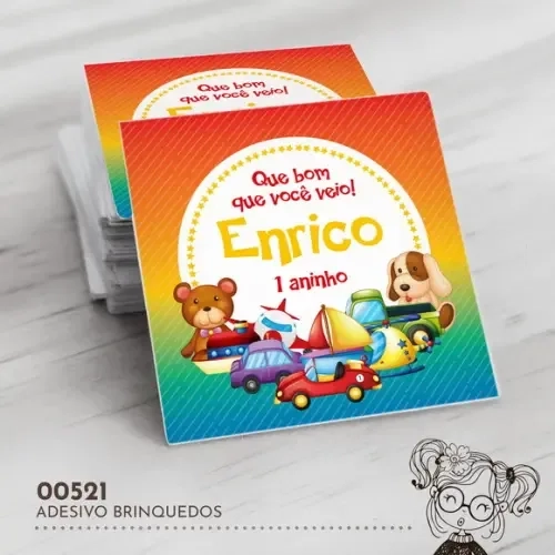Adesivo Quadrado Brinquedos - 00521