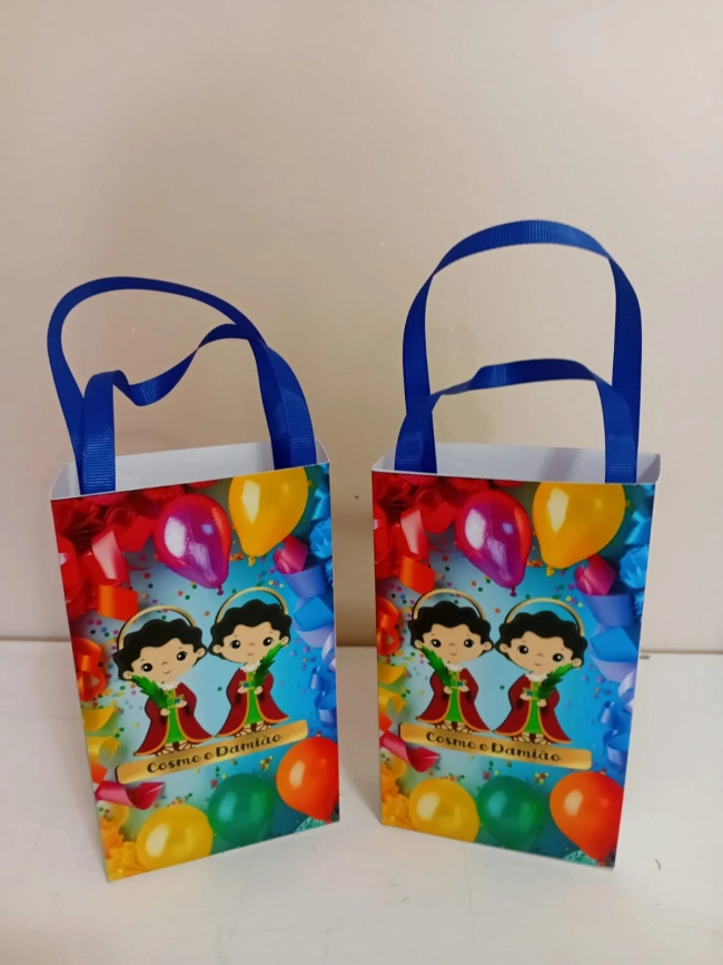 Sacolinhas Personalizadas Cosme e Damião para Lembrancinhas