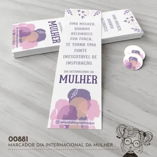Marcador de Livro Dia Internacional da Mulher - 00881