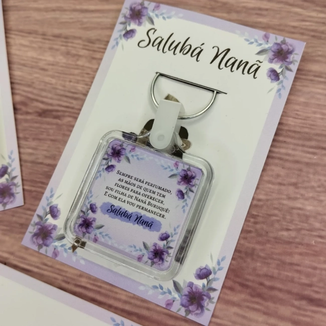 40 unidades - Chaveiro Nanã Personalizado Lembrancinha