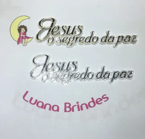 Plaquinhas jesus o Segredo da Paz de Acrílico Inj. Pct C/5