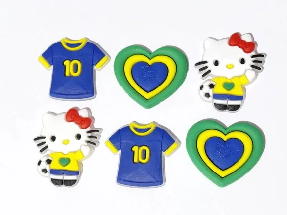 Aplique Hello Kitty Copa do Mundo Pacote com 6 Unidades