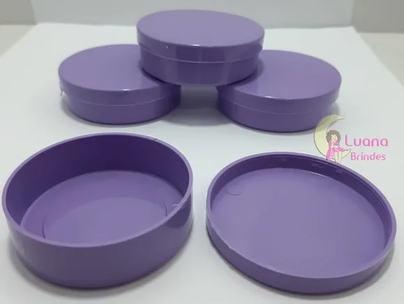 Latinha Lilas de Plástico 5,5cm Pacote com 12 Unidades