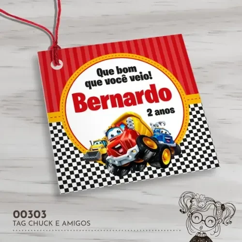 Tag Quadrada Chuck e Amigos - 00303