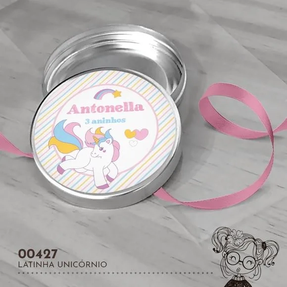 Latinha Adesivada Unicórnio - 00427
