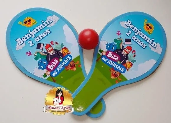 Raquetes de Ping Pong Tema Bita e os Animais