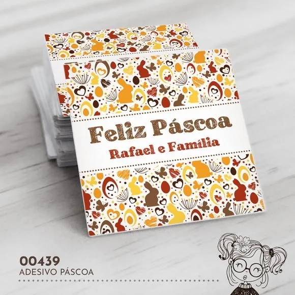 Adesivo Quadrado Páscoa - 00439