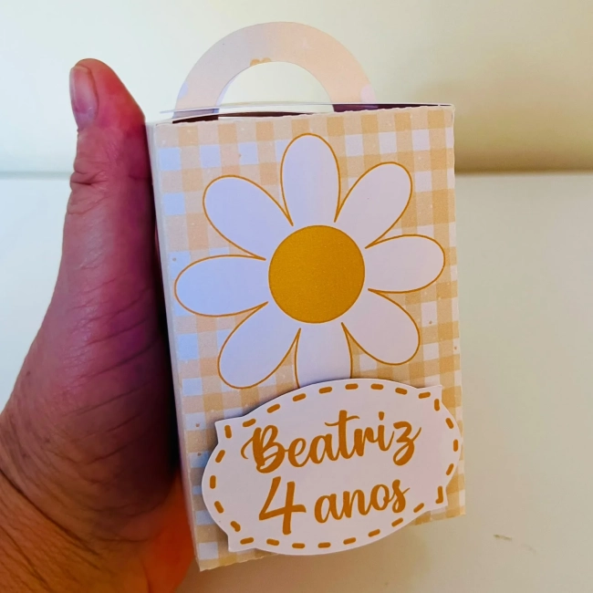 ENVIO RÁPIDO Kit 15 Caixas Festa Menina Jardim Margarida Personalizado | Kit Montagem Fácil