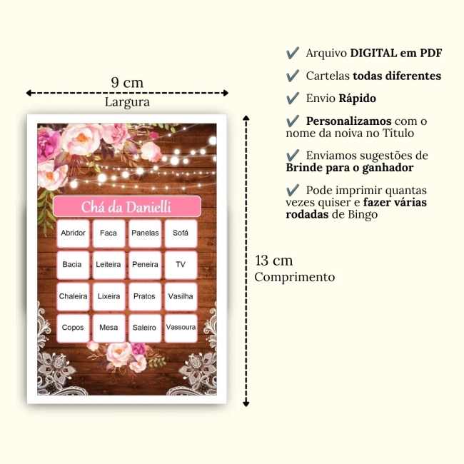 Bingo Chá de Panelas PDF Para Imprimir