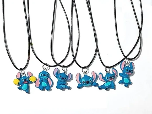 Colar Stitch Resina Pacotes com 6 Unidades