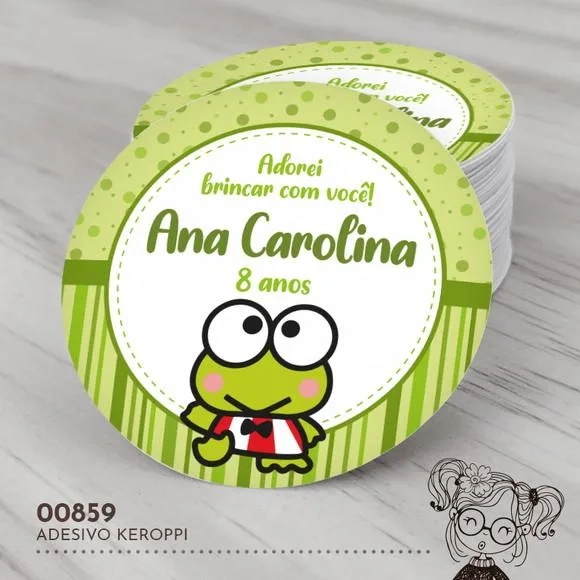 Adesivo Redondo Keroppi - 00859