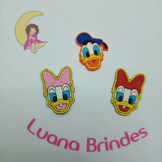 Aplique Margarida e Pato Donald Rostinho Pct 6 Unidades