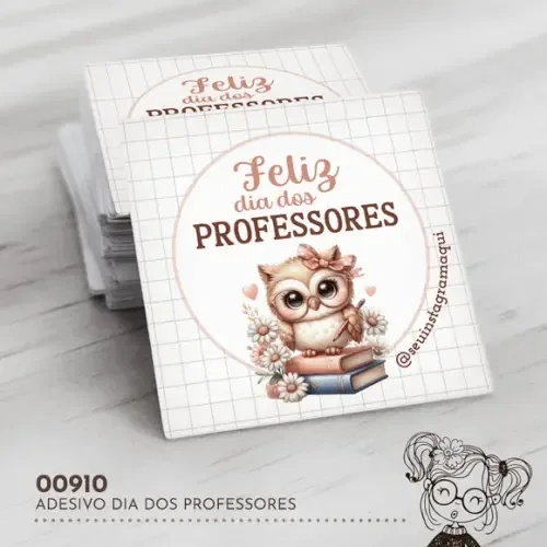 Adesivo Quadrado Dia dos Professores - 00910
