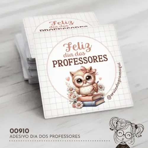 Adesivo Quadrado Dia dos Professores - 00910