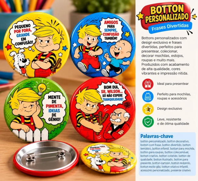Bottons Personalizados com 4 itens