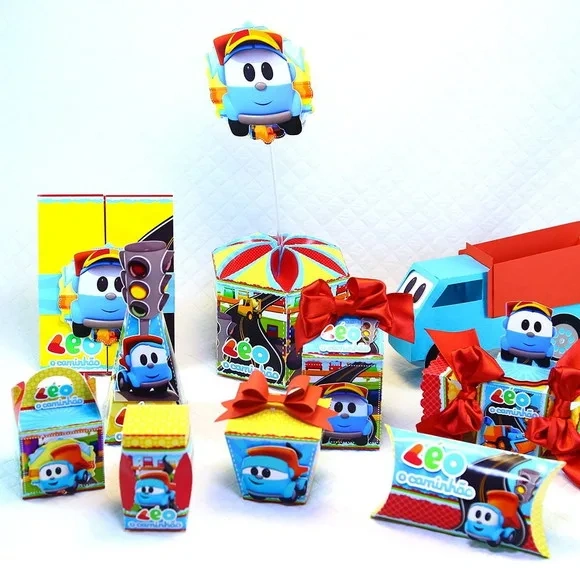 Kit 60 Lembrancinhas Léo e o Caminhão