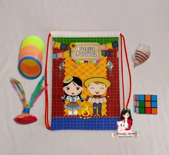 Mochila Brinquedos Retrô Tema Festa Junina