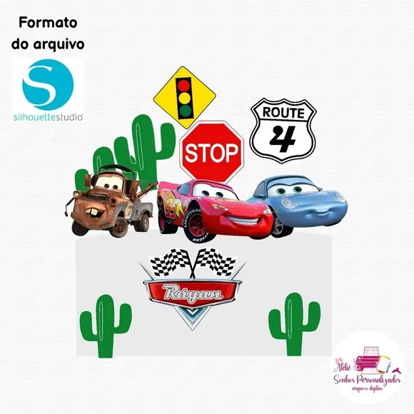 Arquivo Digital - Topo de Bolo Carros