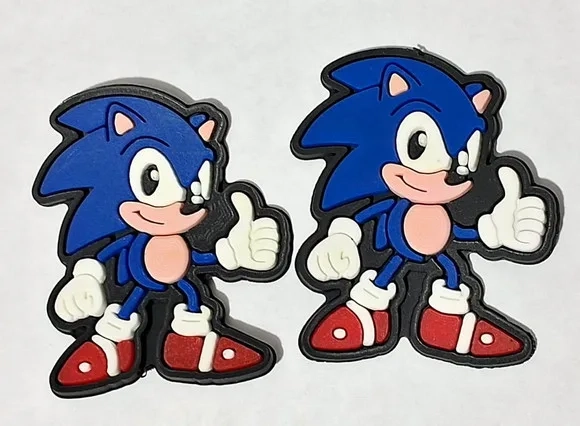 Aplique Sonic 4,8cm Emborrachado Pacotes com 6 Unidades