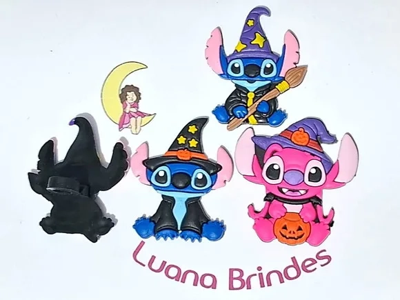 Ponteira P/lápis Stitch Halloween Pacote com 6 Unidades