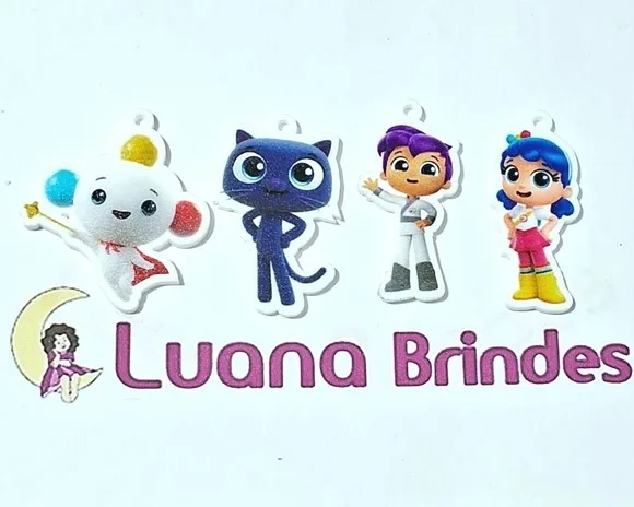Pingente Vera e o Reino do Arco Iris Acrílico Pct C/8 Peças