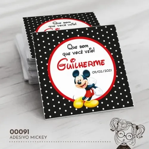 Adesivo Quadrado Mickey - 00091