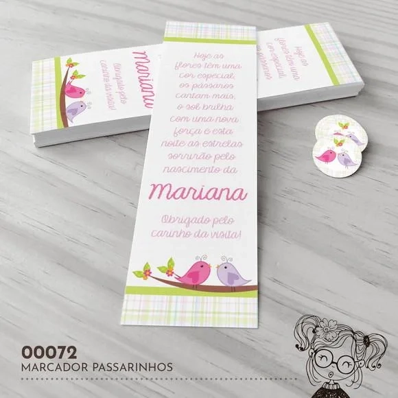 Marcador de Livro Passarinhos - 00072