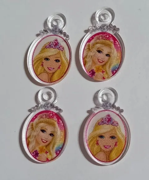 Pingente Barbie Acrílico Impresso - 6 Peças