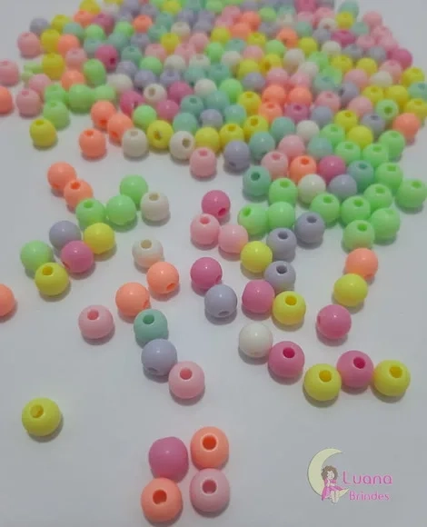 Bolinha Acrílica Colorida 6mm Pacote com 23 Gramas
