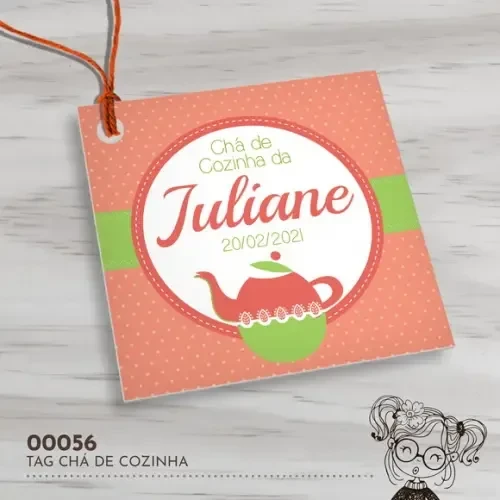Tag Quadrada Chá de Cozinha - 00056